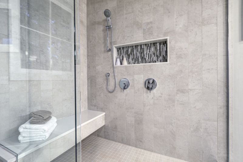 Compact Shower with Built-in Bench